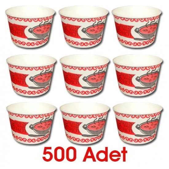 Karton Çorba Kasesi Kapaklı 16 oz 500 adet