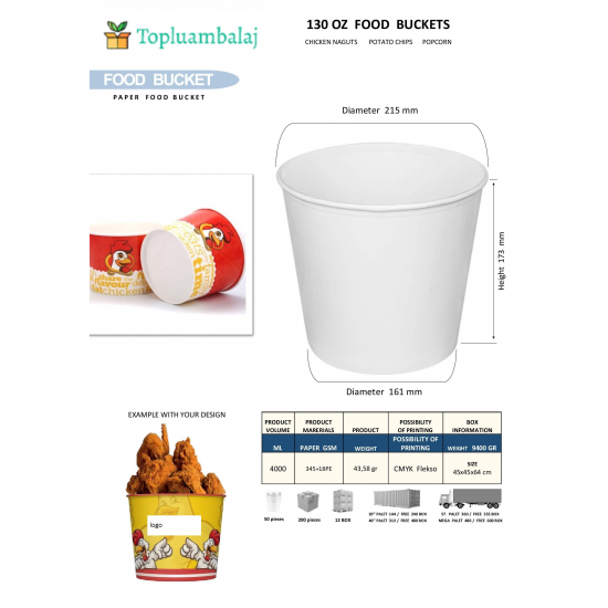 130 OZ FOOD BUCKETS