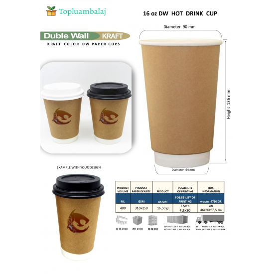 16 oz DW HOT DRINK CUP