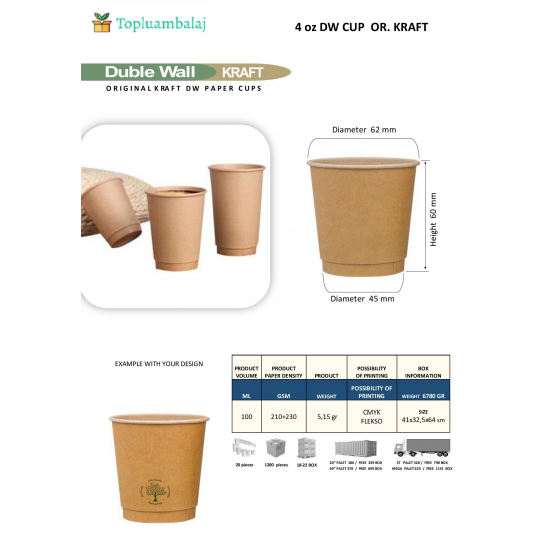 4 oz DW CUP OR. KRAFT