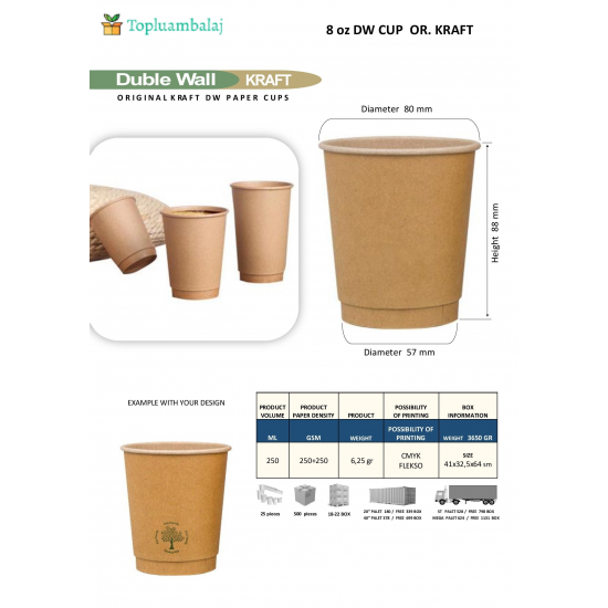 8 oz DW CUP OR. KRAFT