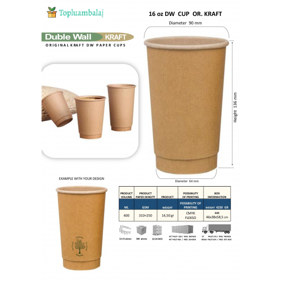 16 oz DW CUP OR. KRAFT