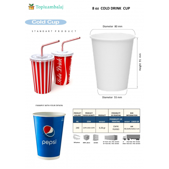 8 oz COLD DRINK CUP