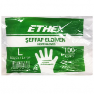 Ethex Tek Kullanımlık Şeffaf Eldiven 100 ad