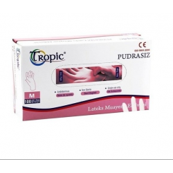 Tropic Pudrasız Lateks Muayene Eldiveni Orta Boy 100 Adet